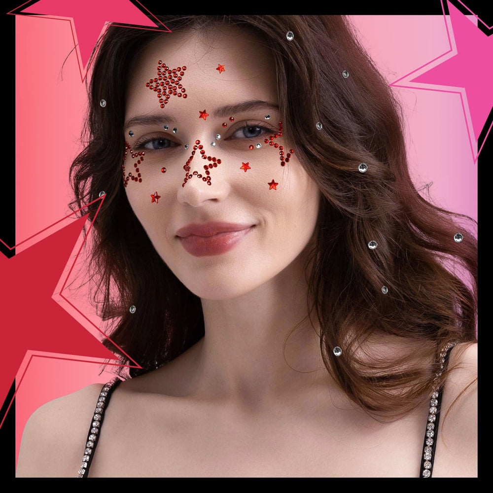 YGDZ estrellas brillantes para cabello y rostro con adhesión rápida