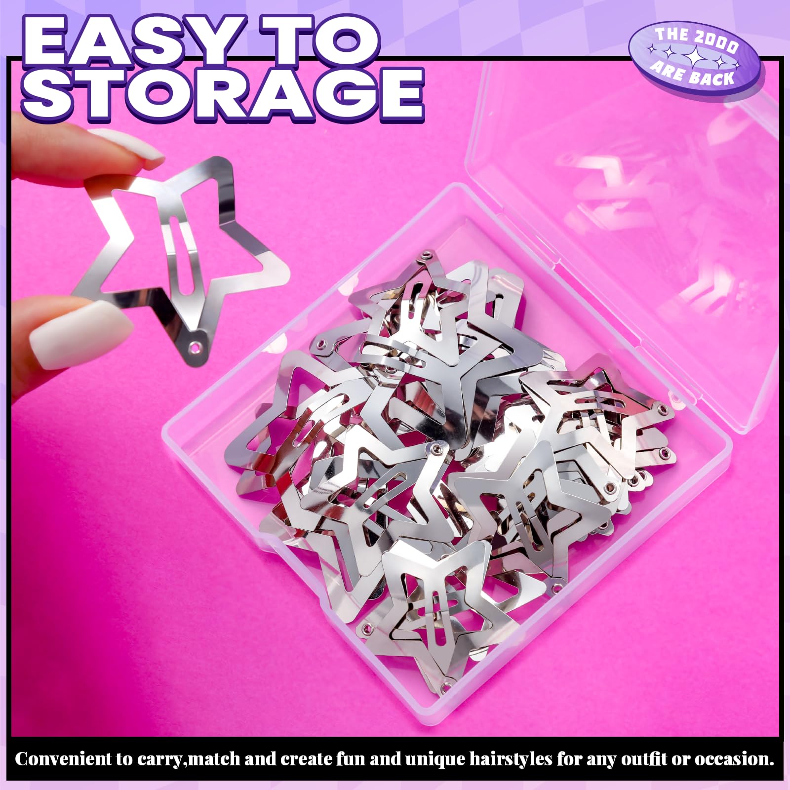 YGDZ metal snap clips with star design provide secure hold.