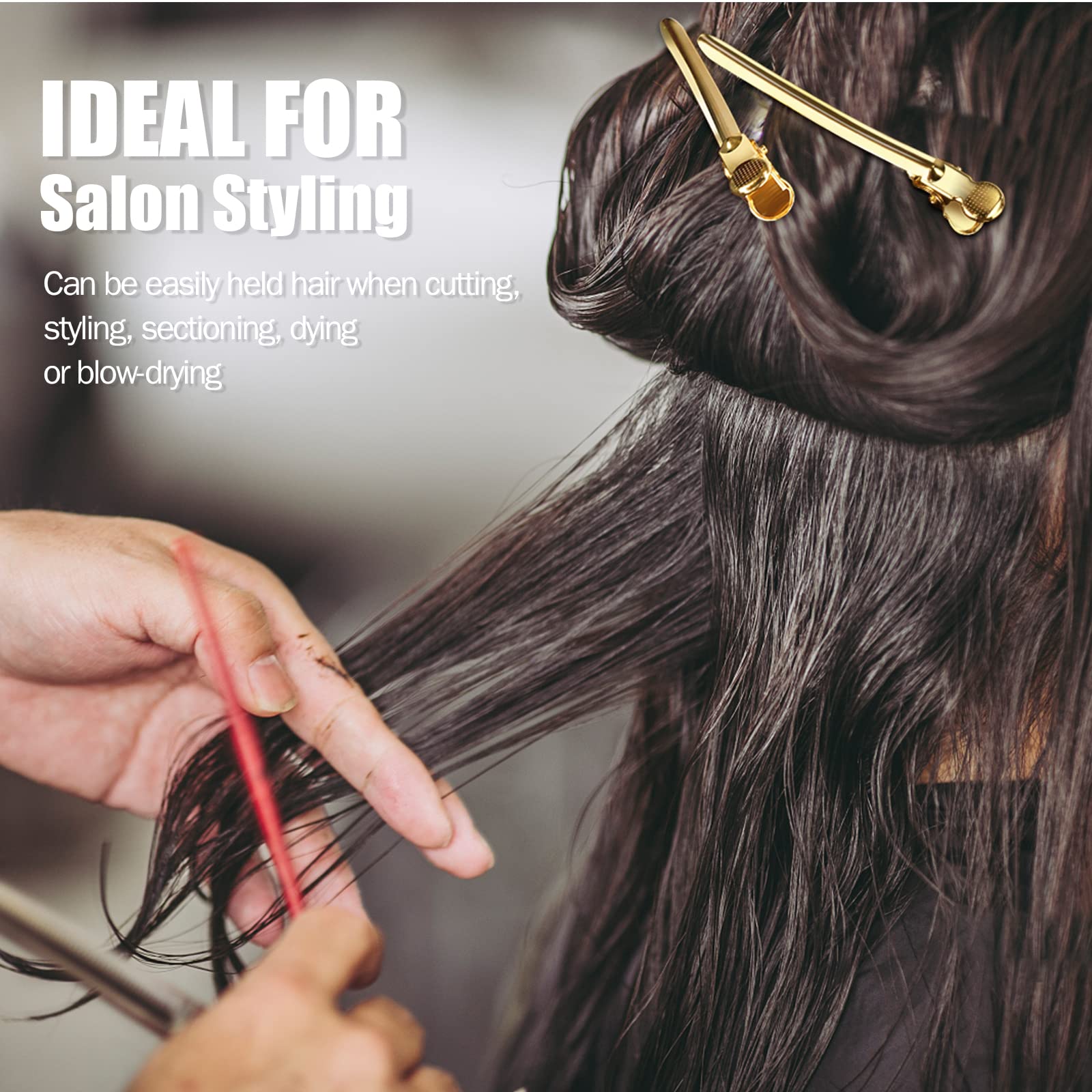Pinzas doradas YGDZ para salón, ideales para seccionar cabello.