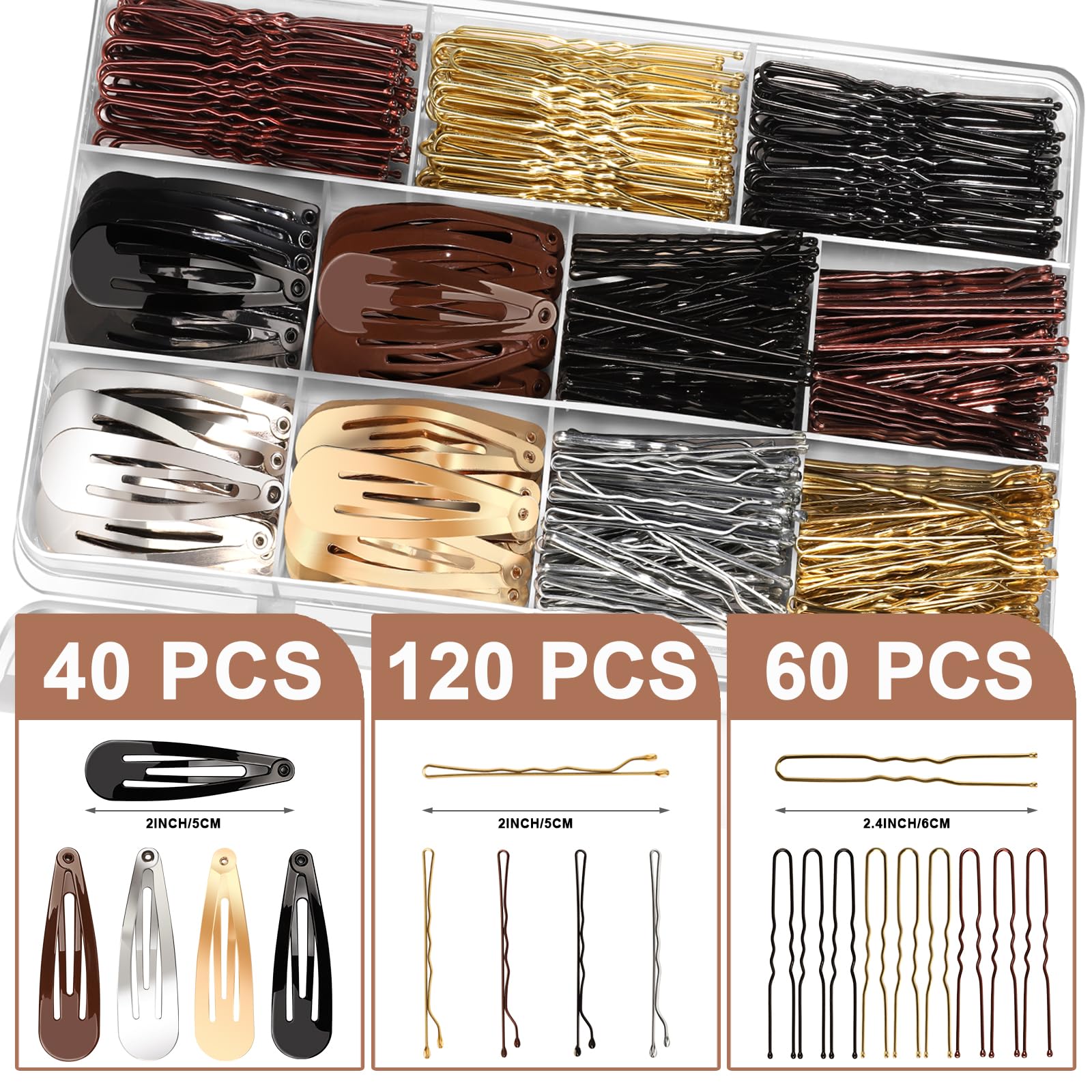 YGDZ U-shaped hair pins (80 pcs) provide comfortable grip for buns.