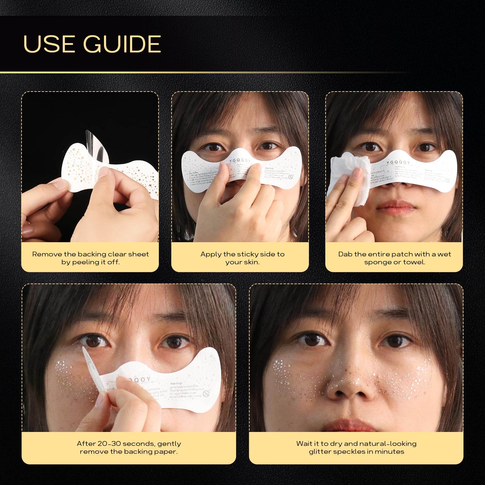 YGQQOY efecto natural de las pecas doradas complementa cualquier maquillaje.