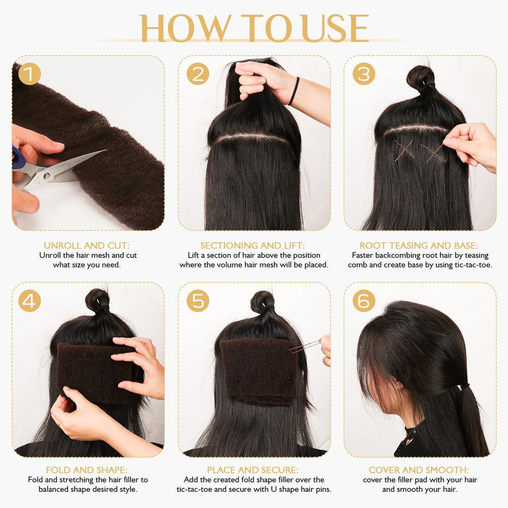 YGQQOY relleno de cabello acolchado facilita relleno para distintos estilos.
