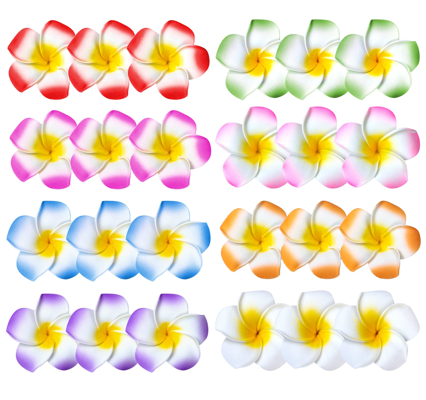 Clip de flores hawaianas YHmall con plumeria, ideal para peinados tropicales en la playa.