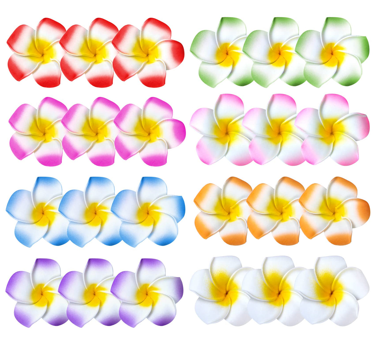 Clip de flores hawaianas YHmall con plumeria, ideal para peinados tropicales en la playa.