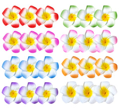 Clip de flores hawaianas YHmall con plumeria, ideal para peinados tropicales en la playa.