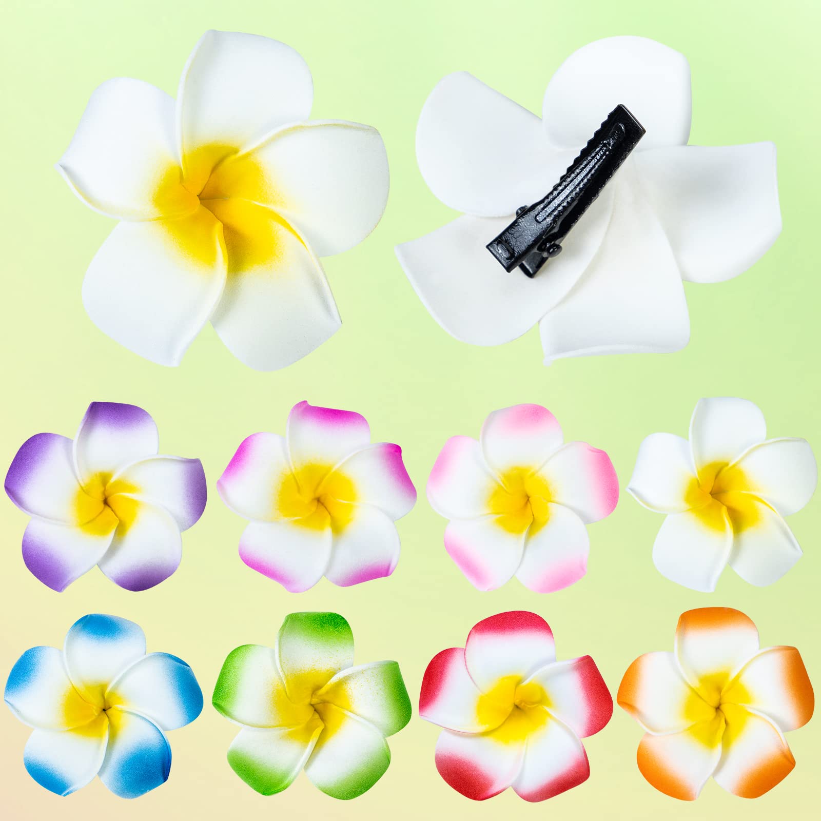 Clip plumeria de YHmall para fiestas tropicales.