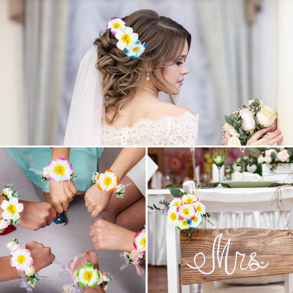 Pinza YHmall de plumeria 2,5 pulgadas para lucir en bodas y luau.