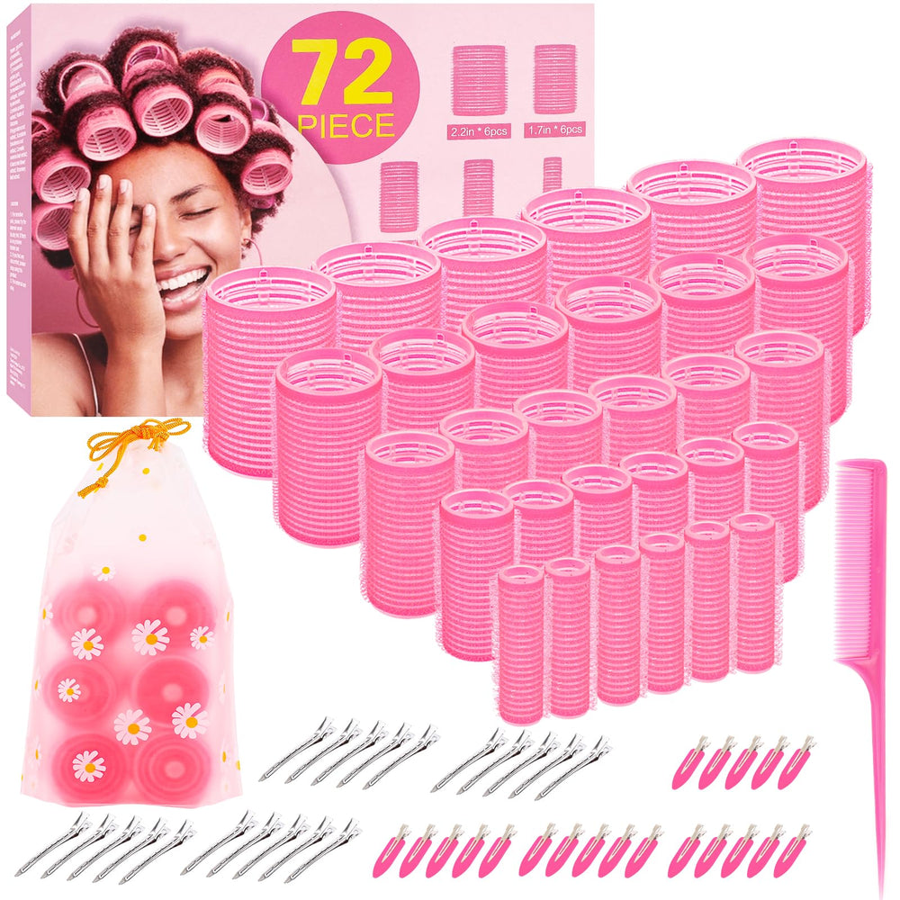 YHOVID 5-size hair rollers set with storage bag for versatile at-home blowouts