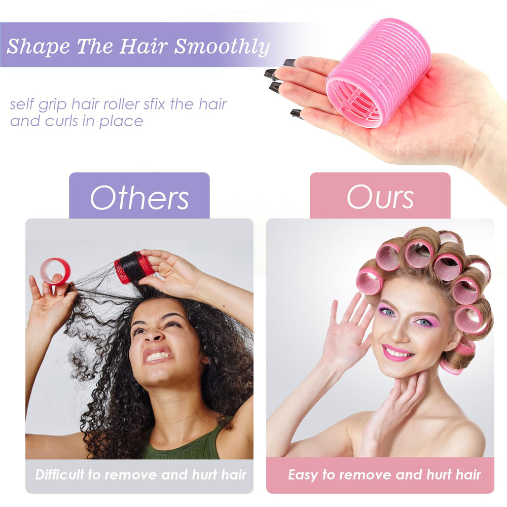 YHOVID large 1.7-inch rollers creating classic curls