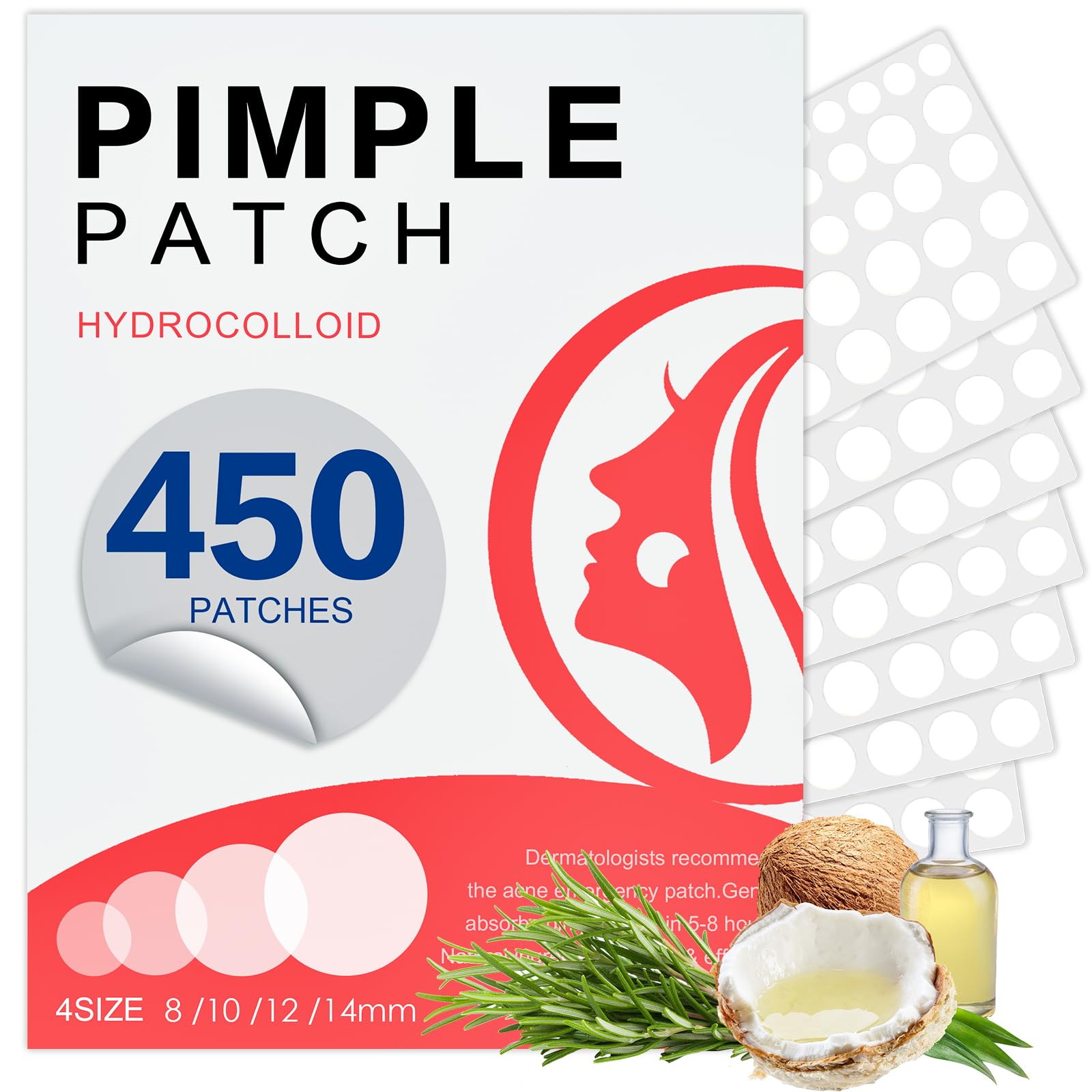 Parche YHOVID 8 mm cubre discretamente la imperfección y absorbe fluidos