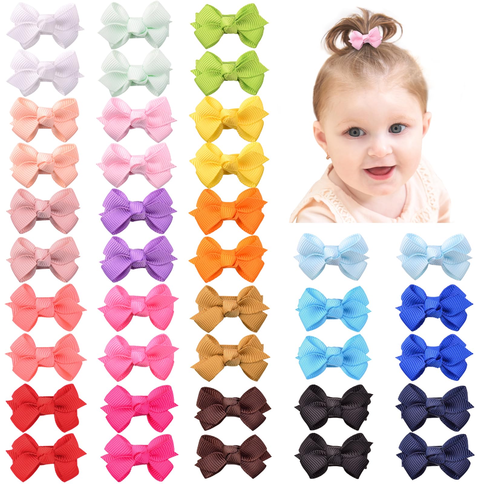 YHXX YLEN mini bows clip closeup—petite size with gentle hold for fine hair