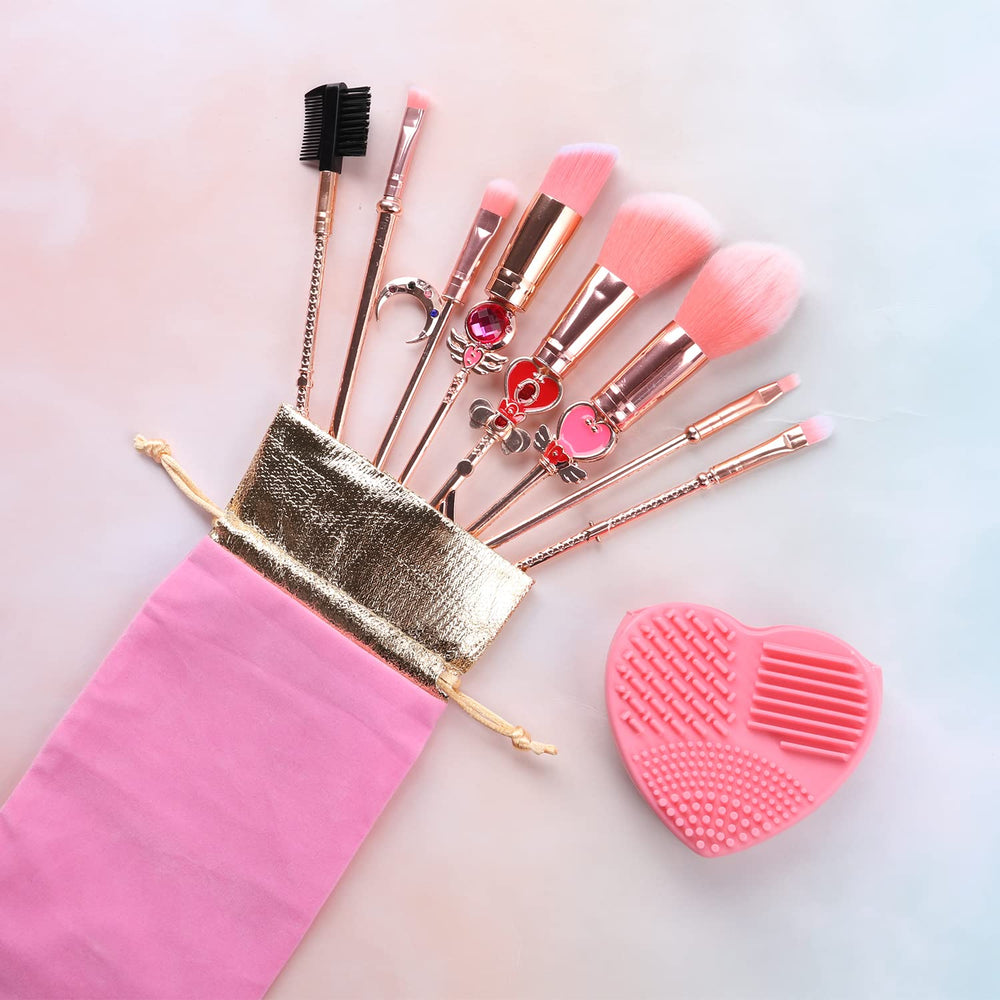 Yi-gog pink velour pouch stores the 8pc set