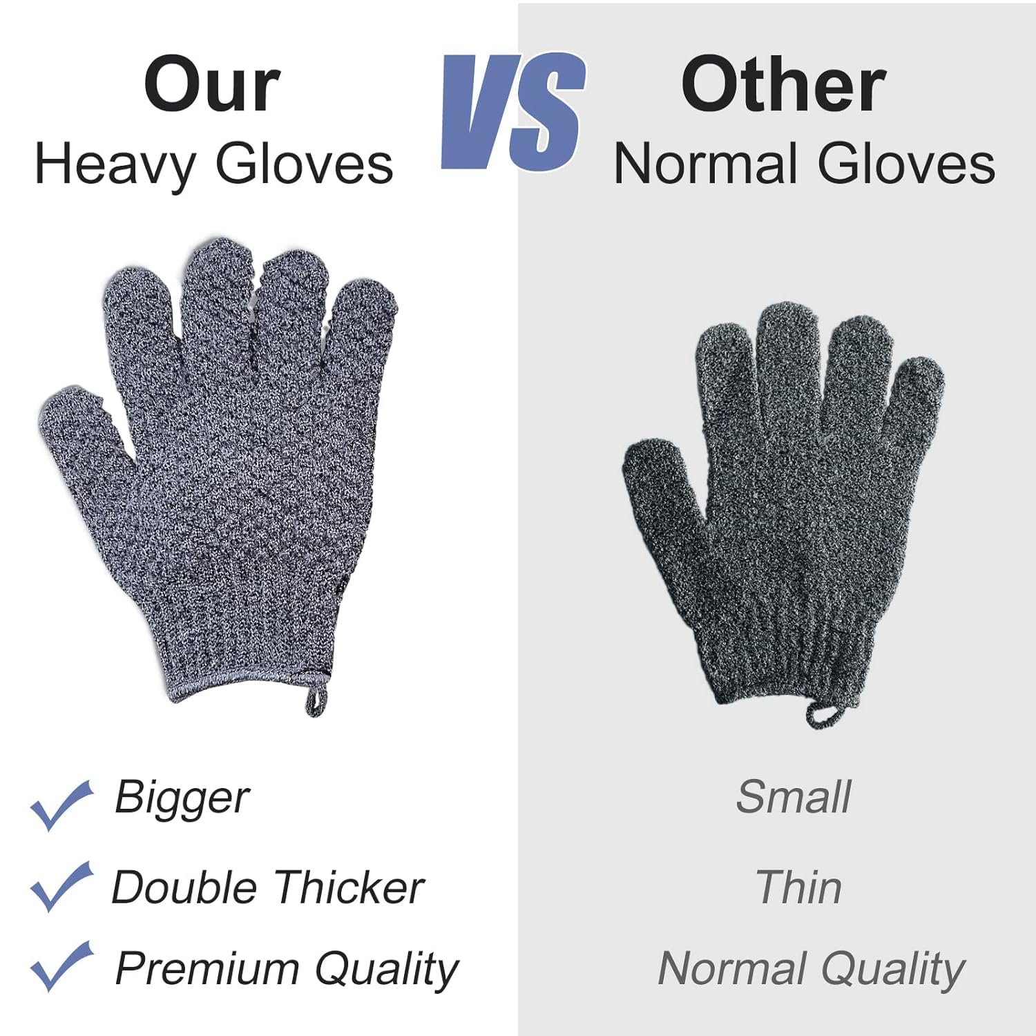 Guantes exfoliantes Yiclick de cerdas gruesas, exfoliación eficaz de piel seca