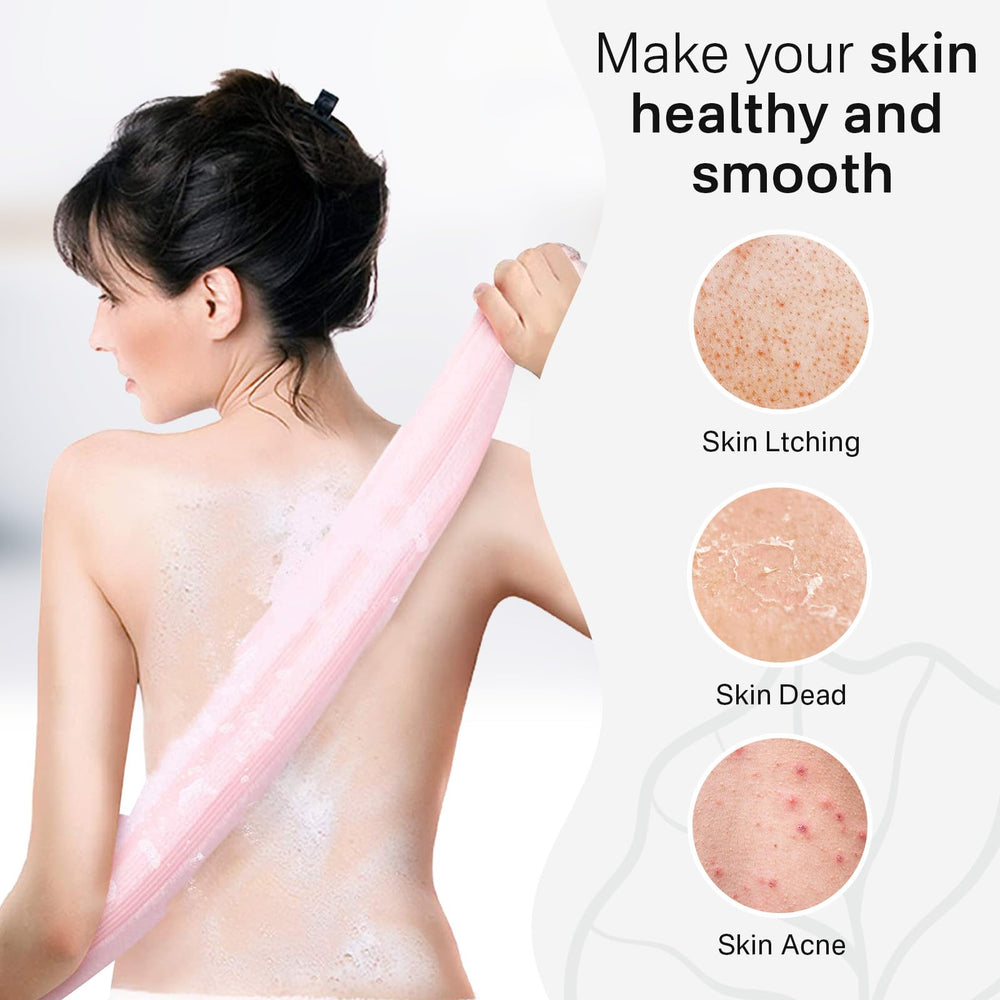 Exfoliador dorsal Yiclick, diseño extralargo para espalda y hombros.