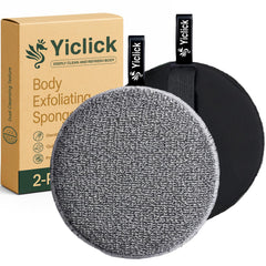 Yiclick exfoliating body scrubber 2-pack with dual textures for cleansing