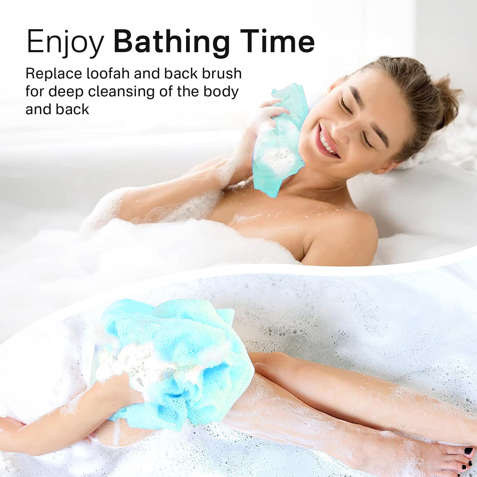 Yiclick exfoliating towels drying quickly for hygienic post-shower use.