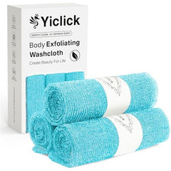 Yiclick exfoliating washcloth set close-up texture for deep cleansing and smoother skin.