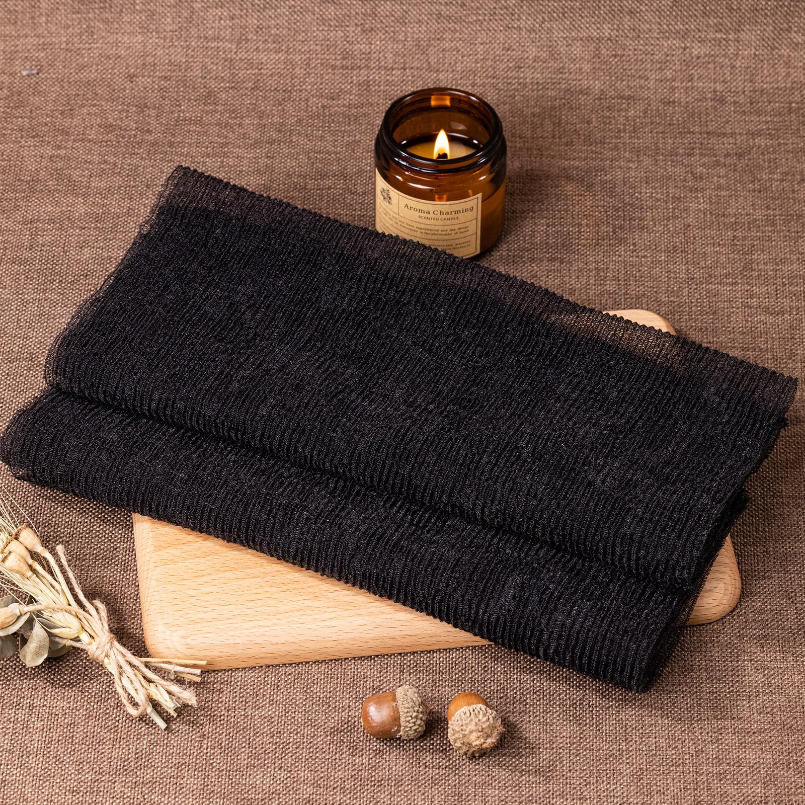 Towel hangs and dries after shower to stay fresh.
