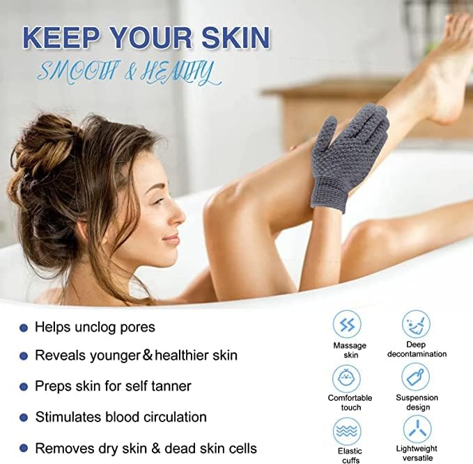 Guantes exfoliantes Yiclick para spa en casa, textura estimulante para la piel