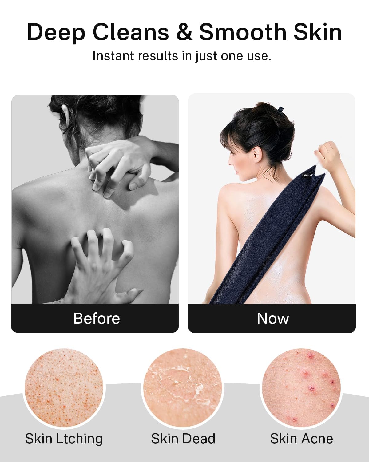 Yiclick lufa japonesa exfoliante suave adecuada para piel sensible