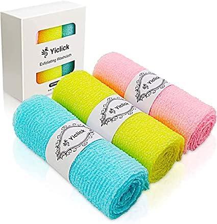 Paño exfoliante de Yiclick para cuerpo, juego de 3, exfolia y suaviza la piel.