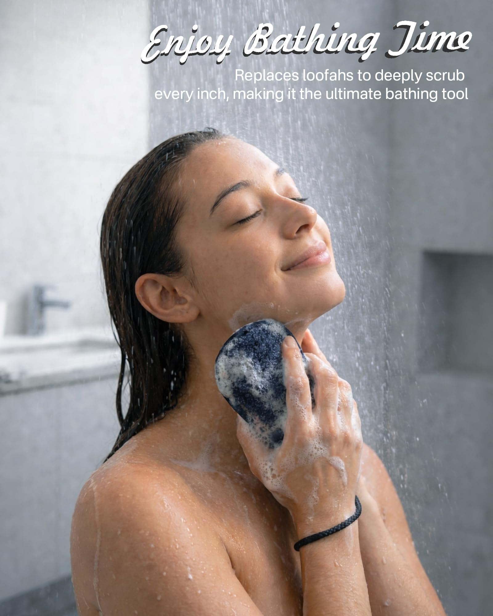 Yiclick soap bag blue round inner lather-boost fabric creates rich foam