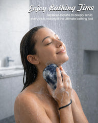 Yiclick soap bag blue round inner lather-boost fabric creates rich foam