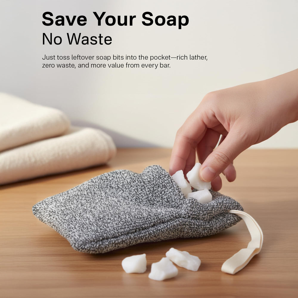 Yiclick soap bag hangs to dry for hygiene
