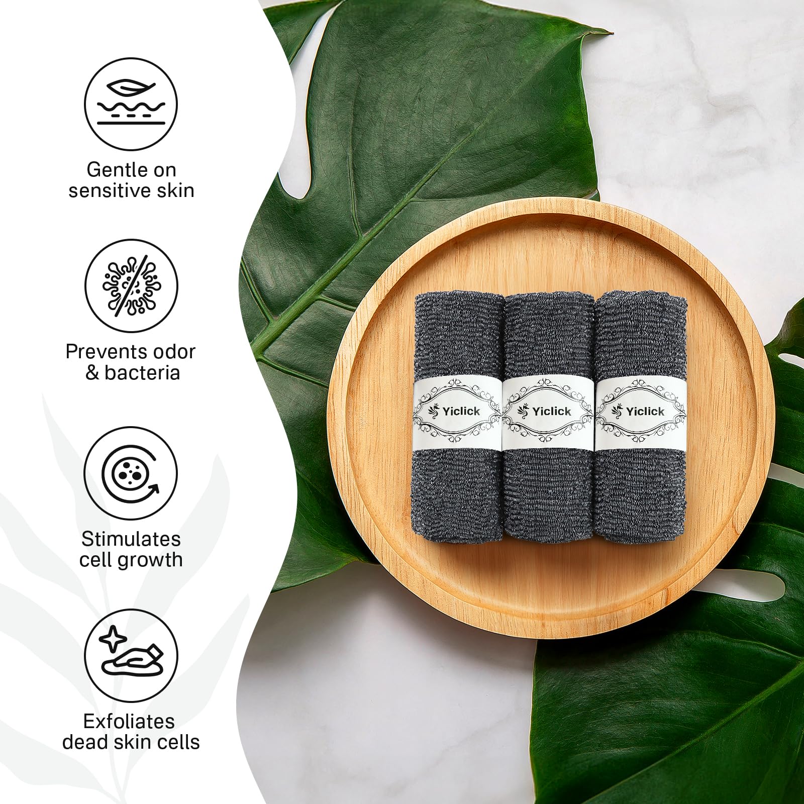 Textura exfoliante suave de Yiclick para una limpieza profunda sin irritación.