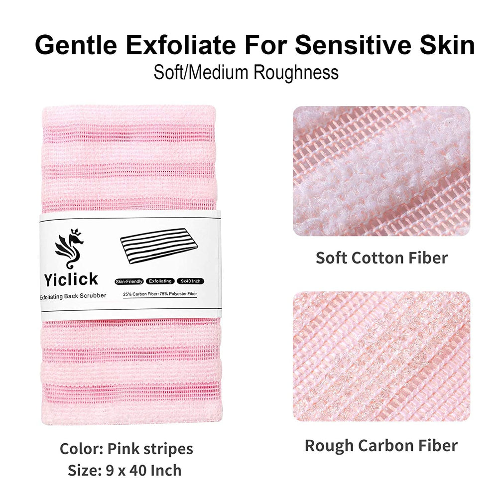 Toalla exfoliante Yiclick se seca al aire rápidamente para mayor comodidad.