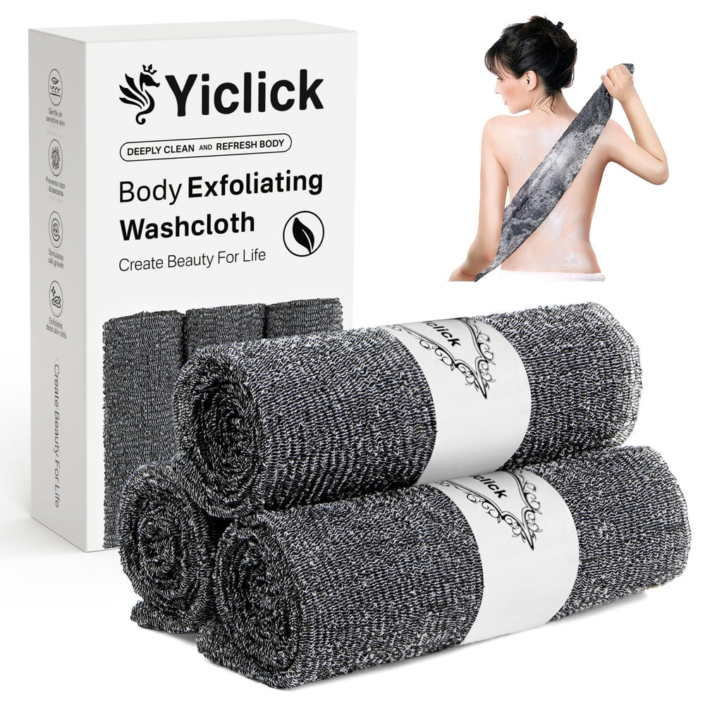 La toalla exfoliante Yiclick para el cuerpo, textura ligeramente rugosa para limpieza diaria.