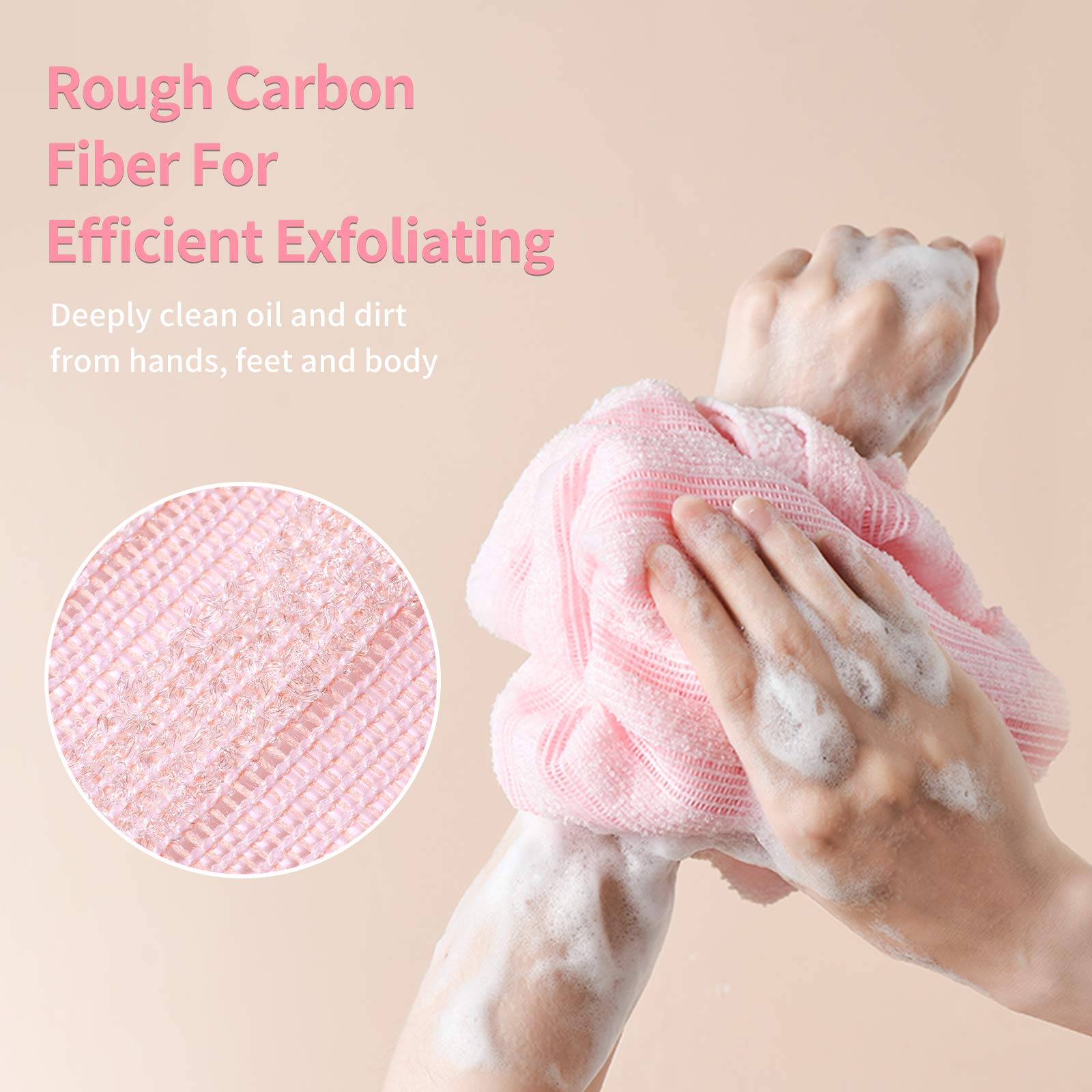 Yiclick toalla exfoliante para ducha: superficie de carbono para exfoliar eficientemente