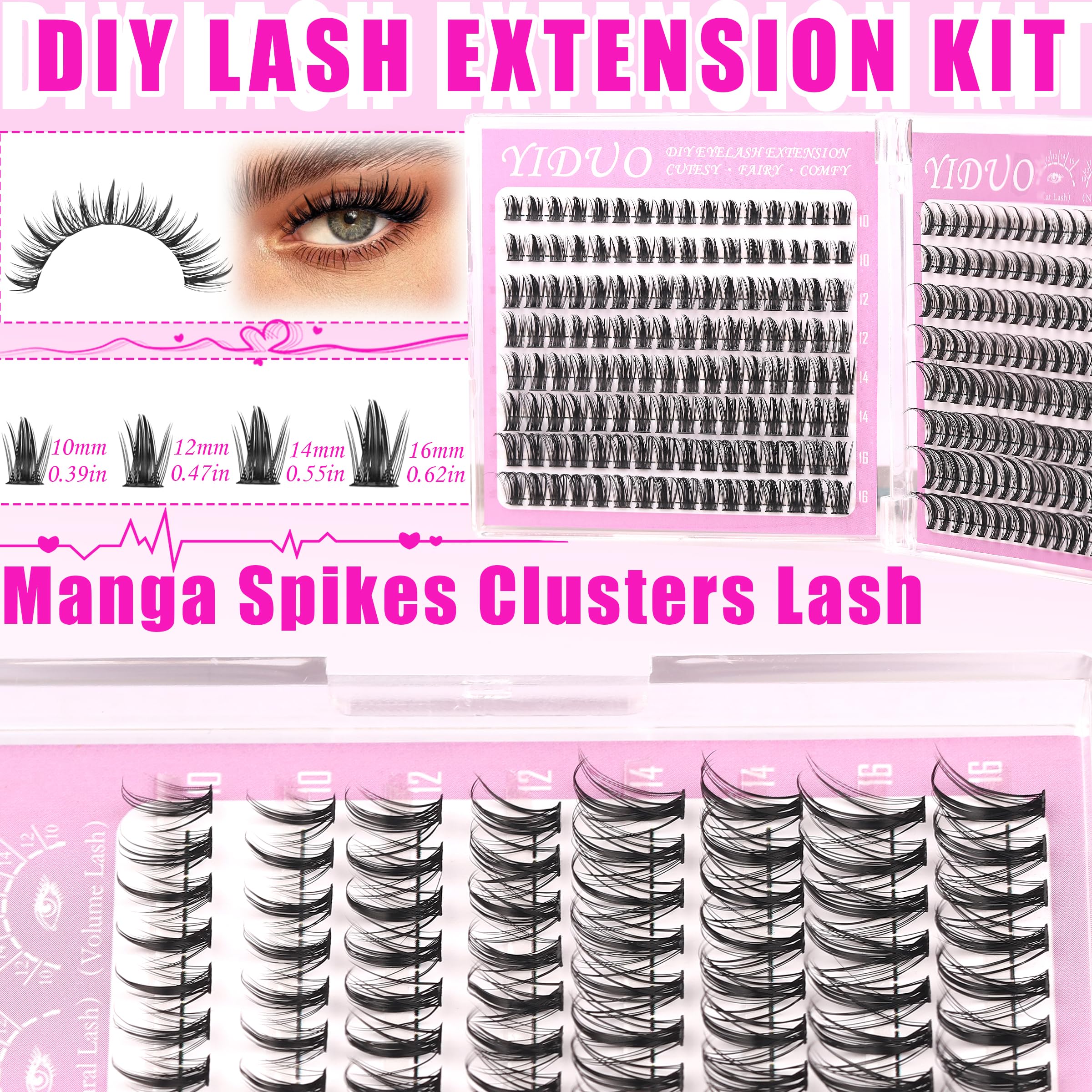 YIDUO 60D lash clusters for deeper volume and drama