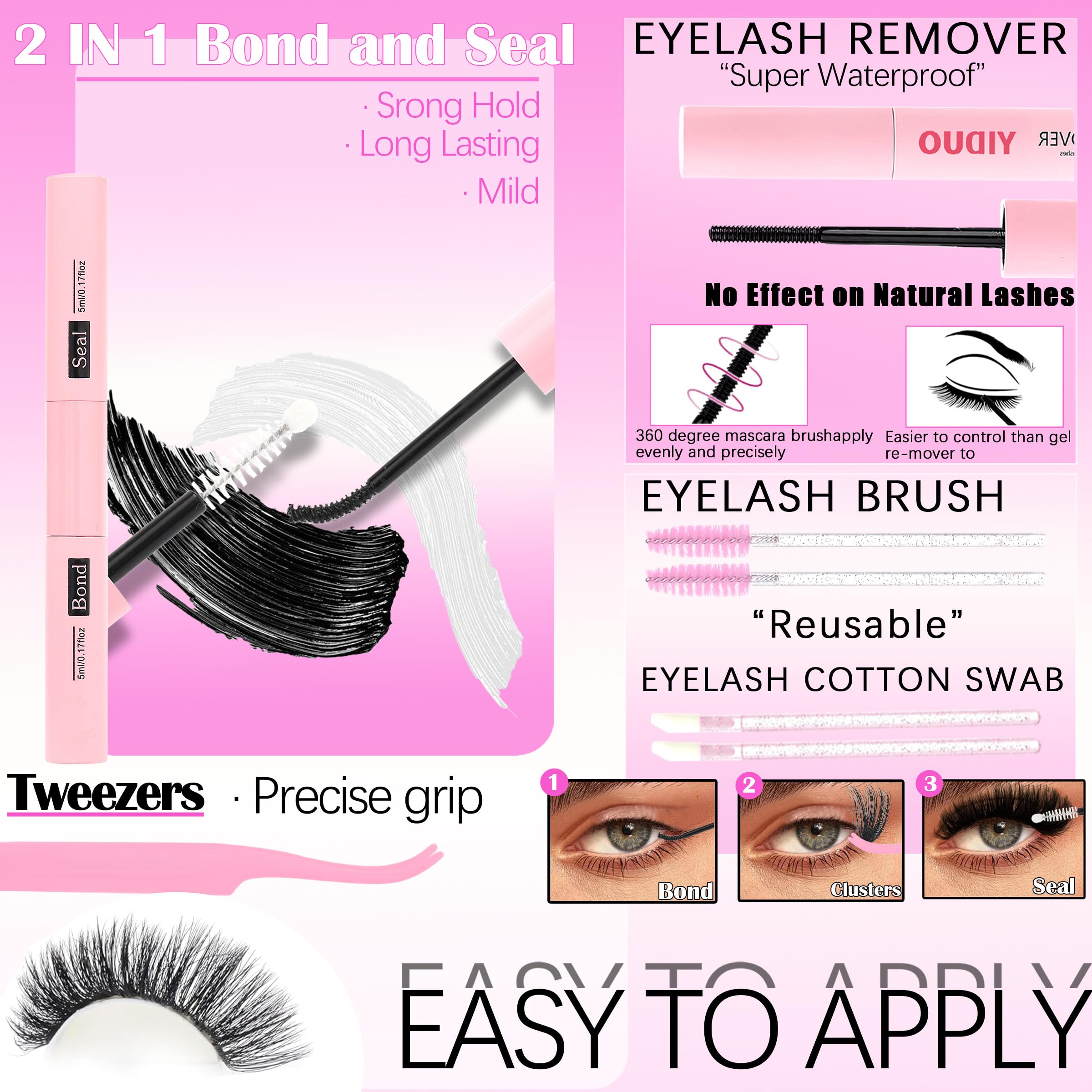 YIDUO Beginner Guide Card supports at home lash styling.