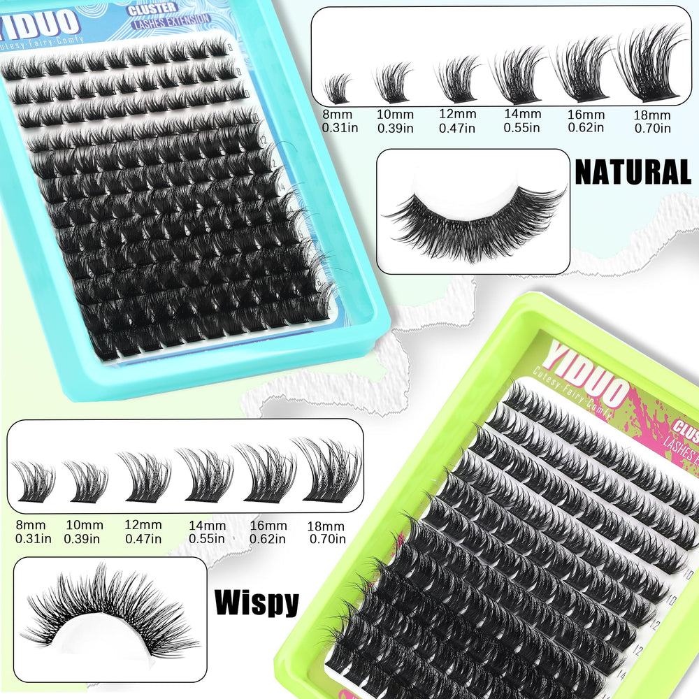 YIDUO Lash Clusters Bottom Spike adds subtle texture at lash base.