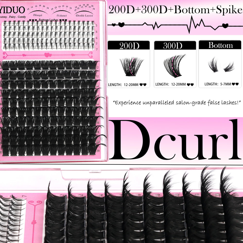YIDUO lash tweezers for precise cluster placement during DIY lash art