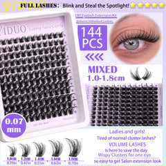 YIDUO 432 pieces of cluster lashes for long-lasting looks