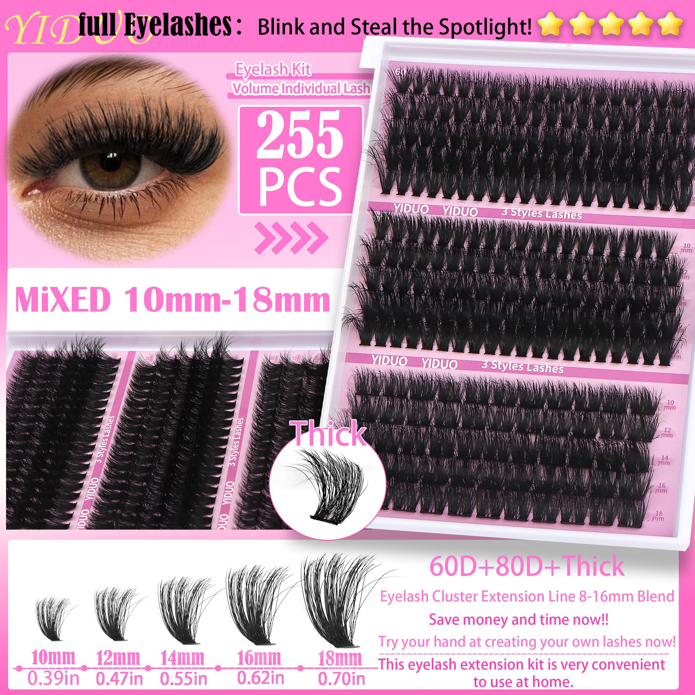YIDUO C-Curl lashes deliver natural, comfortable extension look