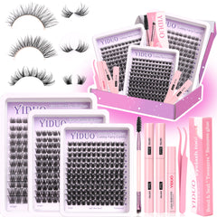 YIDUO Lashes Clusters Kit front view for at-home DIY lash application