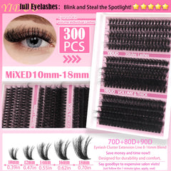YIDUO Lashes Clusters lightweight fibers feel smooth on lids