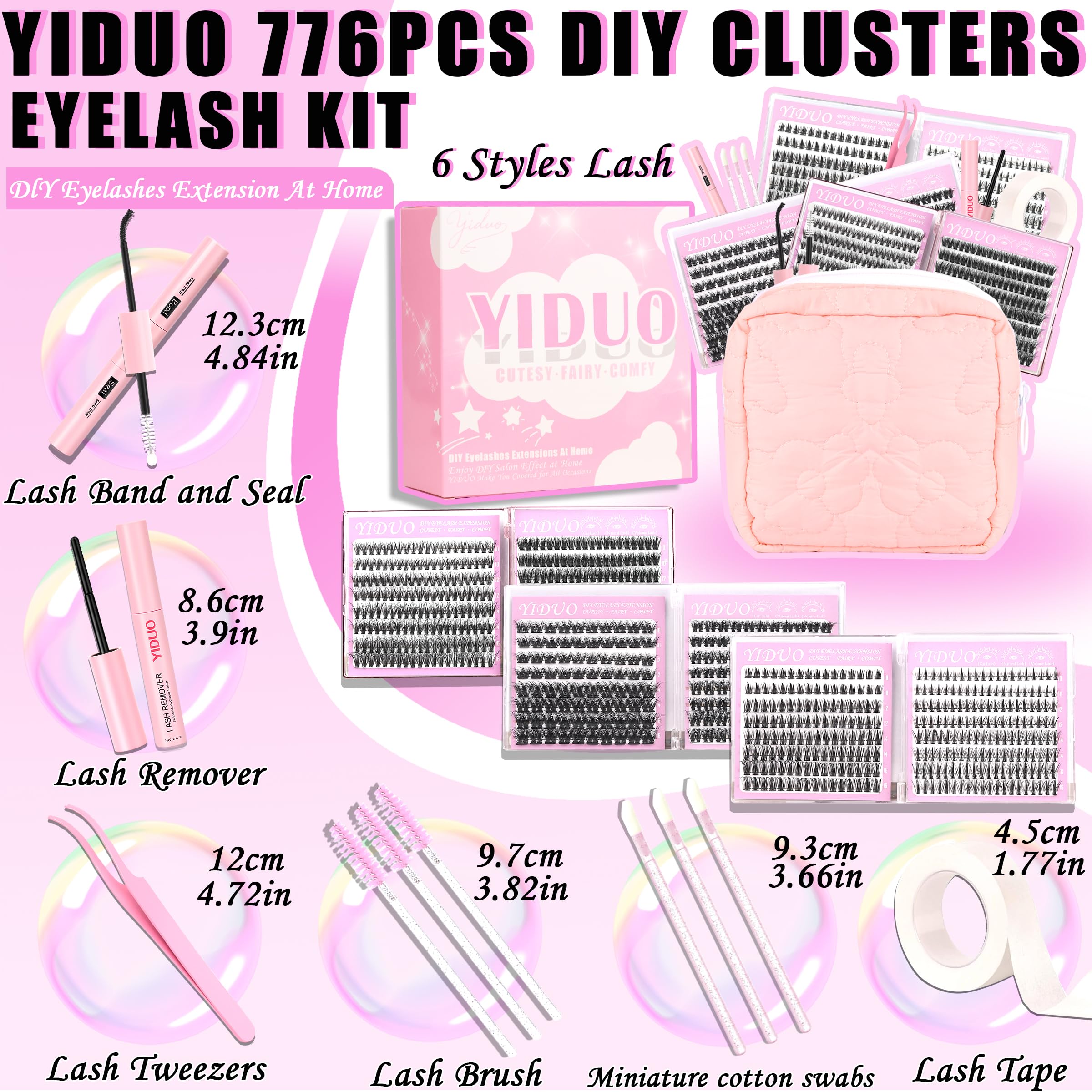 YIDUO portable lash makeup bag organized for travel or touchups