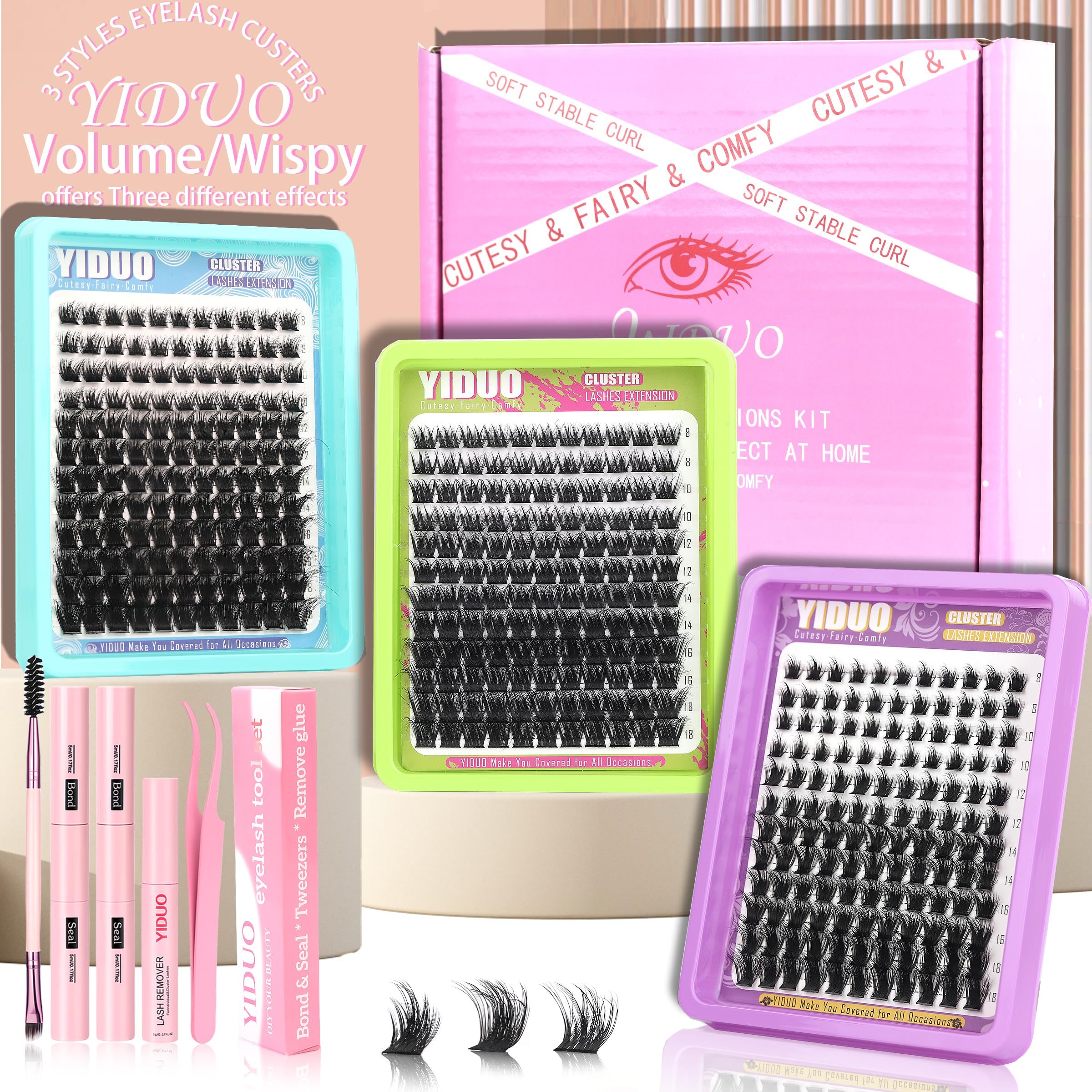 YIDUO spike-bottom clusters close-up for creative styling options