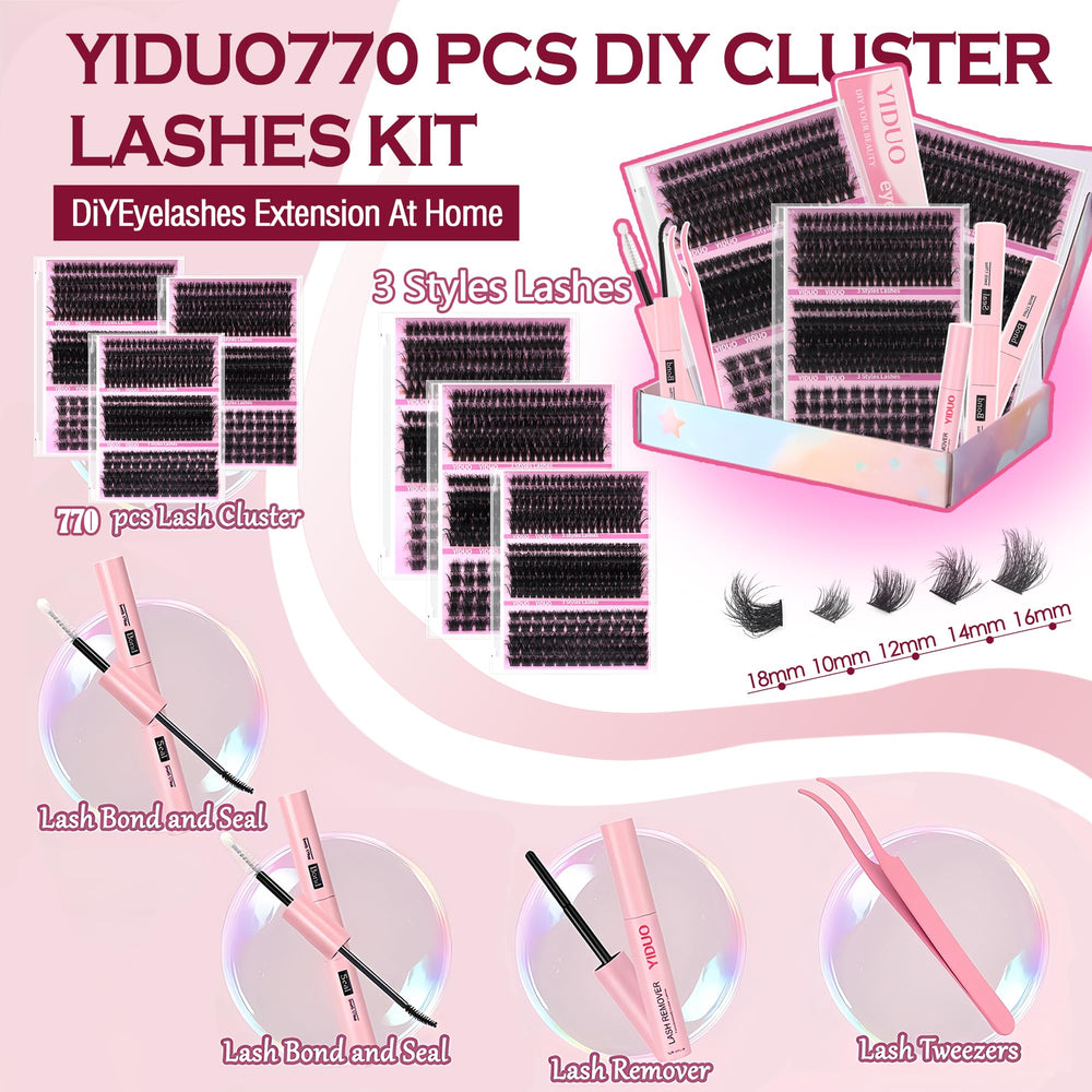 YIDUO Volume Lashes Clusters Kit eyelash tweezers for precise placement