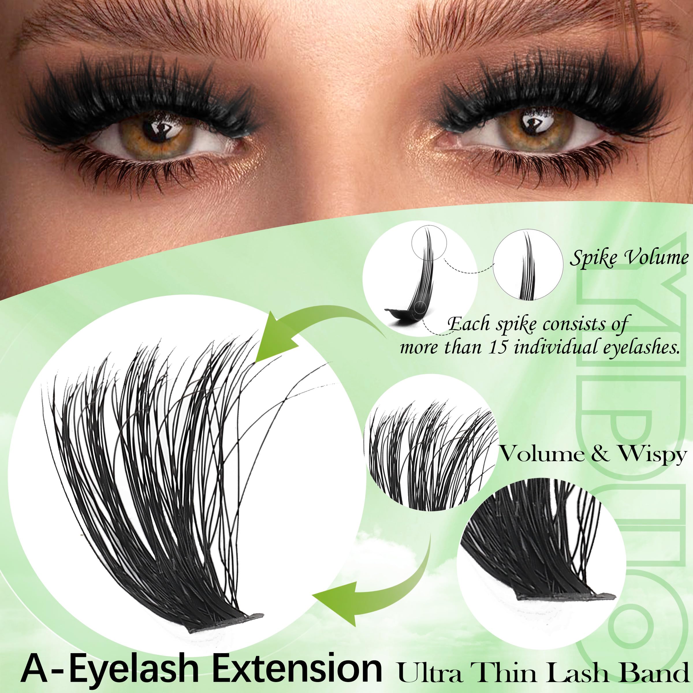 YIDUO bottom soft extension lashes close-up for natural look