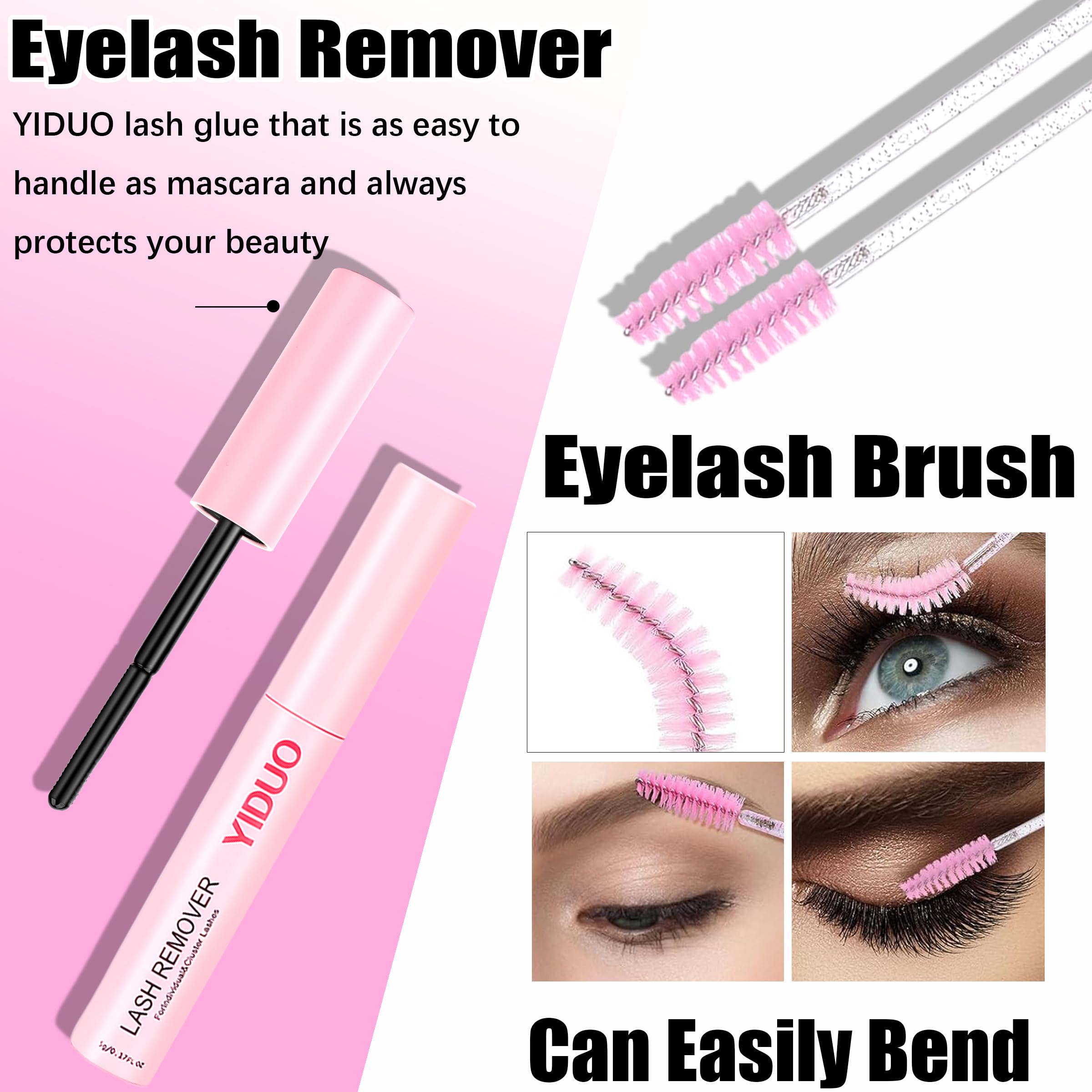 YIDUO Eyelash Brush—careful grooming of lashes after application.