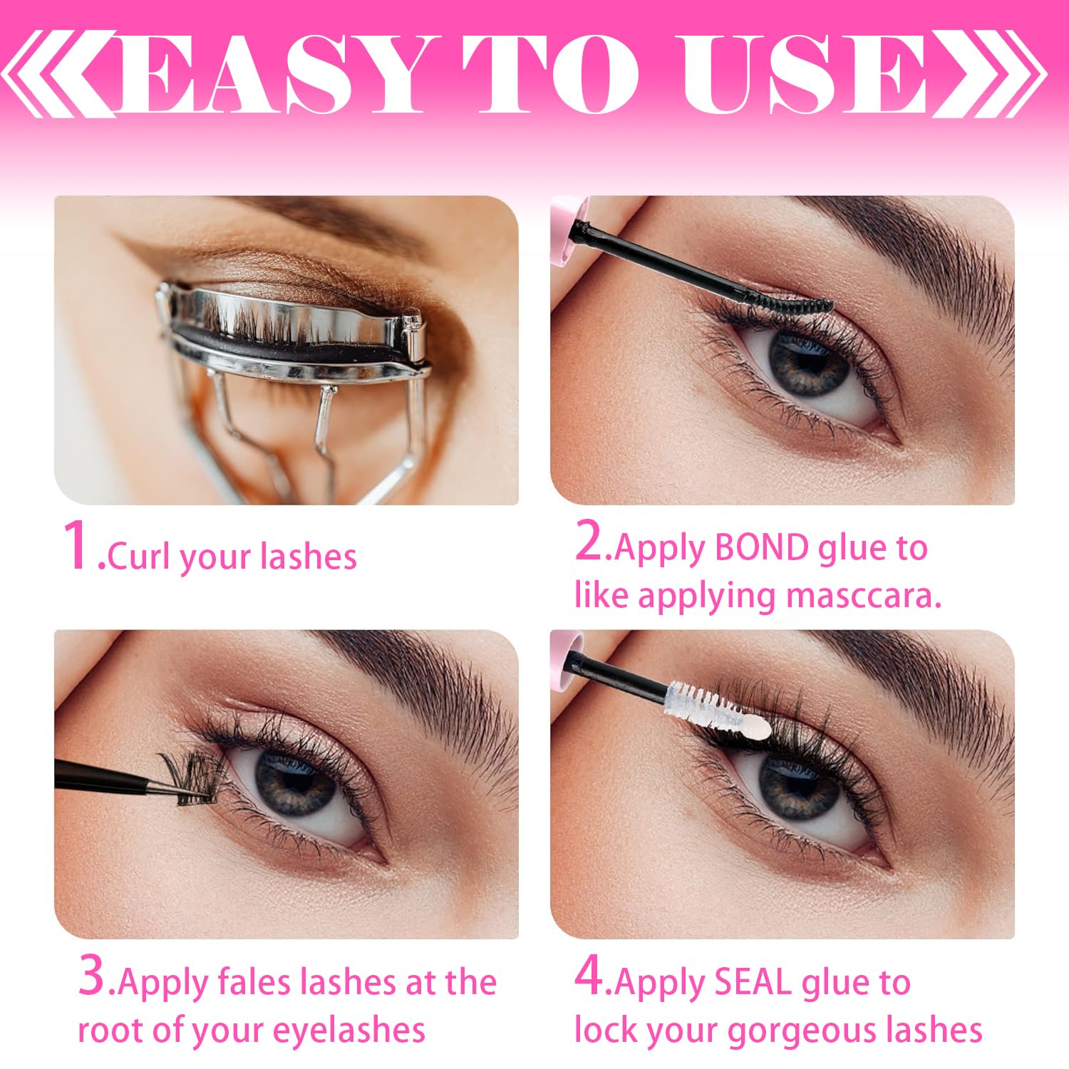 YIDUO closeup-eyelash-extension demonstrates bonding and sealing steps