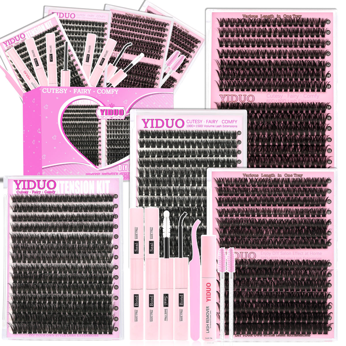 YIDUO Lash Clusters 60D wispy—easy at-home volume for daily glam.