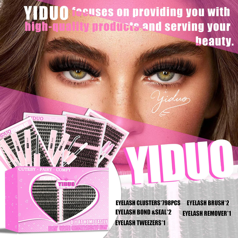 YIDUO Lash Clusters 80D volume—bold daytime drama with simple DIY application.