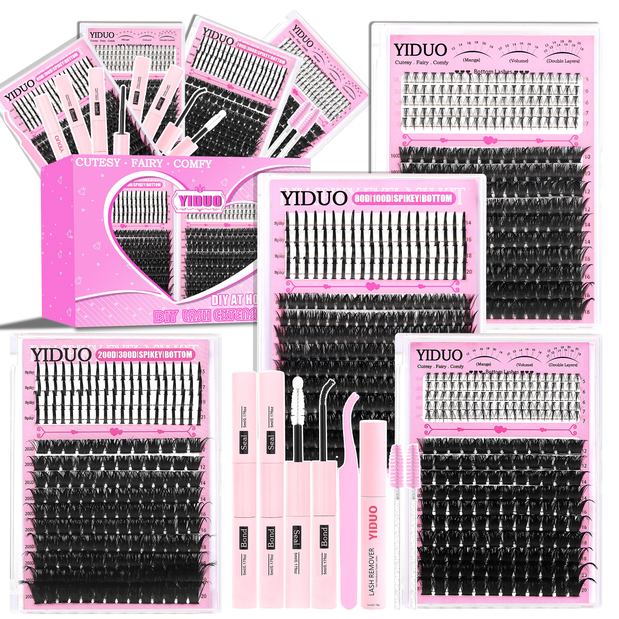 YIDUO Lash Clusters Kit with 960pcs for versatile DIY lash styles at home