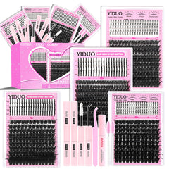 YIDUO Lash Clusters Kit with 960pcs for versatile DIY lash styles at home